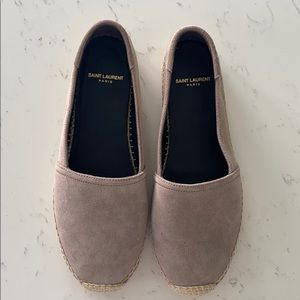 YSL ESPADRILLES! Tan/Grey 37.5 like new